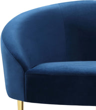 Load image into Gallery viewer, Ritz Navy Velvet Loveseat