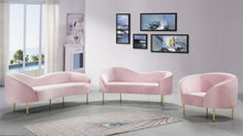 Load image into Gallery viewer, Ritz Pink Velvet Loveseat