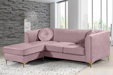 Load image into Gallery viewer, Eliana Pink Velvet 2pc. Reversible Sectional