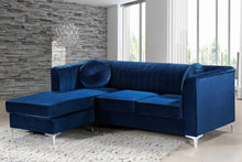 Load image into Gallery viewer, Eliana Navy Velvet 2pc. Reversible Sectional