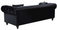 Load image into Gallery viewer, Chesterfield Black Velvet Loveseat