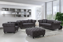 Load image into Gallery viewer, Chesterfield Grey Linen Ottoman
