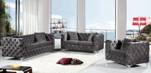 Load image into Gallery viewer, Scarlett Grey Velvet Chair