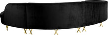 Load image into Gallery viewer, Serpentine Black Velvet 3pc. Sectional