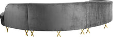 Load image into Gallery viewer, Serpentine Grey Velvet 3pc. Sectional