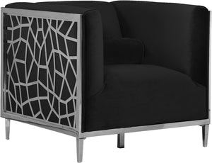 Opal Black Velvet Chair