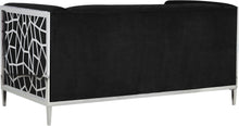 Load image into Gallery viewer, Opal Black Velvet Loveseat