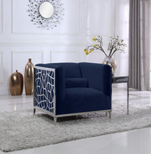 Load image into Gallery viewer, Opal Navy Velvet Chair
