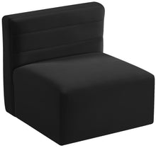 Load image into Gallery viewer, Quincy Black Velvet Modular Armless Chair