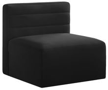 Load image into Gallery viewer, Quincy Black Velvet Modular Armless Chair