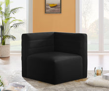 Load image into Gallery viewer, Quincy Black Velvet Modular Corner Chair