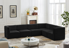 Load image into Gallery viewer, Quincy Black Velvet Modular Sectional