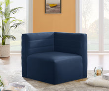 Load image into Gallery viewer, Quincy Navy Velvet Modular Corner Chair