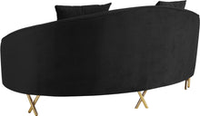 Load image into Gallery viewer, Serpentine Black Velvet Loveseat