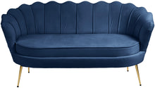 Load image into Gallery viewer, Gardenia Navy Velvet Loveseat