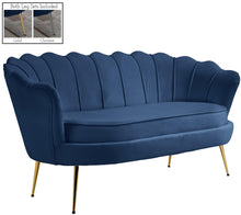 Load image into Gallery viewer, Gardenia Navy Velvet Loveseat