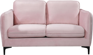 Poppy Pink Velvet Loveseat