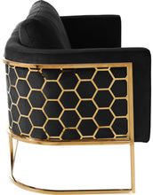 Load image into Gallery viewer, Casa Black Velvet Loveseat