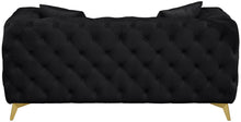 Load image into Gallery viewer, Kingdom Black Velvet Loveseat