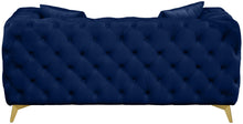 Load image into Gallery viewer, Kingdom Navy Velvet Loveseat