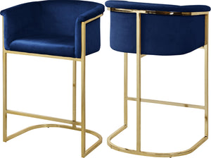 Donatella Navy Velvet Stool