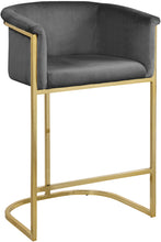Load image into Gallery viewer, Donatella Grey Velvet Stool