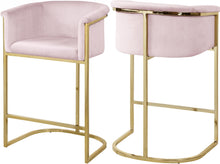 Load image into Gallery viewer, Donatella Pink Velvet Stool