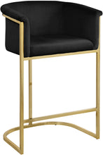 Load image into Gallery viewer, Donatella Black Velvet Stool
