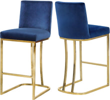Load image into Gallery viewer, Heidi Navy Velvet Stool