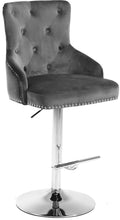 Load image into Gallery viewer, Claude Grey Velvet Adjustable Stool