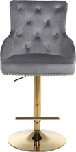 Load image into Gallery viewer, Claude Grey Velvet Adjustable Stool