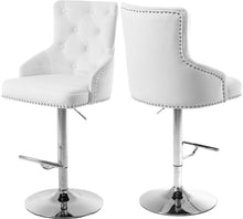 Load image into Gallery viewer, Claude White Velvet Adjustable Stool
