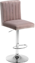Load image into Gallery viewer, Joel Pink Velvet Adjustable Stool