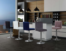 Load image into Gallery viewer, Joel Grey Velvet Adjustable Stool