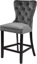 Load image into Gallery viewer, Nikki Grey Velvet Stool