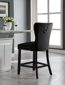 Nikki Black Velvet Stool