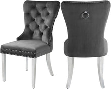 Load image into Gallery viewer, Carmen Grey Velvet Dining Chair