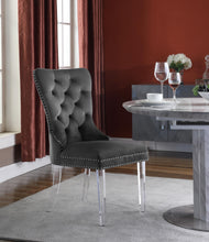 Load image into Gallery viewer, Miley Grey Velvet Dining Chair