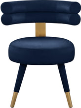 Load image into Gallery viewer, Fitzroy Navy Velvet Dining Chair