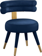 Load image into Gallery viewer, Fitzroy Navy Velvet Dining Chair