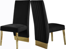 Load image into Gallery viewer, Porsha Black Velvet Dining Chair