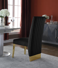 Load image into Gallery viewer, Porsha Black Velvet Dining Chair