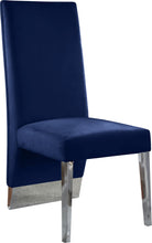 Load image into Gallery viewer, Porsha Navy Velvet Dining Chair