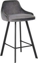 Load image into Gallery viewer, Viviene Grey Velvet Stool