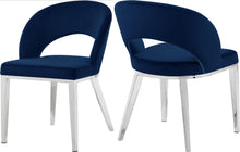 Load image into Gallery viewer, Roberto Navy Velvet Dining Chair