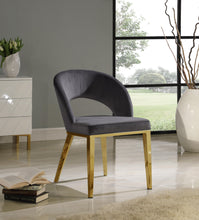 Load image into Gallery viewer, Roberto Grey Velvet Dining Chair
