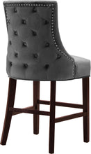 Load image into Gallery viewer, Hannah Grey Velvet Stool