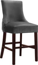Load image into Gallery viewer, Hannah Grey Velvet Stool