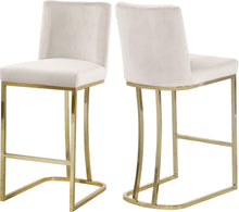 Load image into Gallery viewer, Heidi Cream Velvet Stool