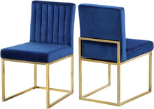 Load image into Gallery viewer, Giselle Navy Velvet Dining Chair